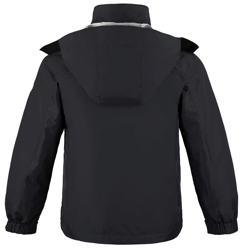 wantdo Kids Boys' 3-in-1 Winter Coat with Hood Warm Fleece Lined Snowboarding Jacket Zip Up Black 14-16 - Image 2